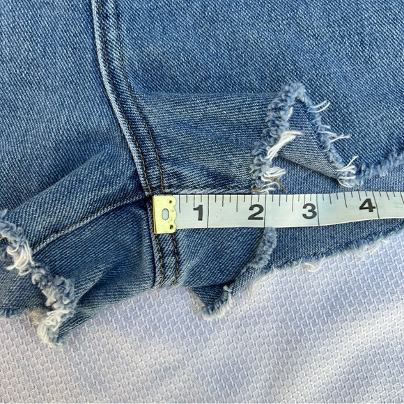 Pacsun Mom Jean Shorts 26 High Rise Distressed Blue Cotton Women’s - Picture 11 of 13